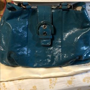 Turquoise Coach purse